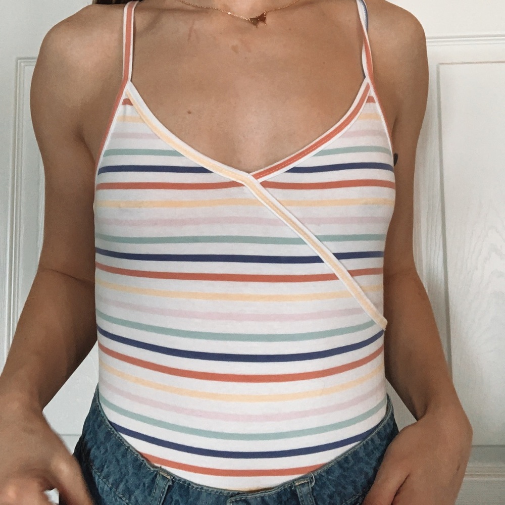 Rainbow striped bodysuit